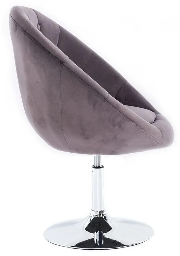 LuxuryForm DESIGN Kreslo VERA VELUR na striebornom tanieri - tmavo šedé