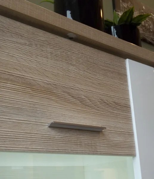 Obývacia stena Caracas Media, dub/biely lesk, s osvetlením