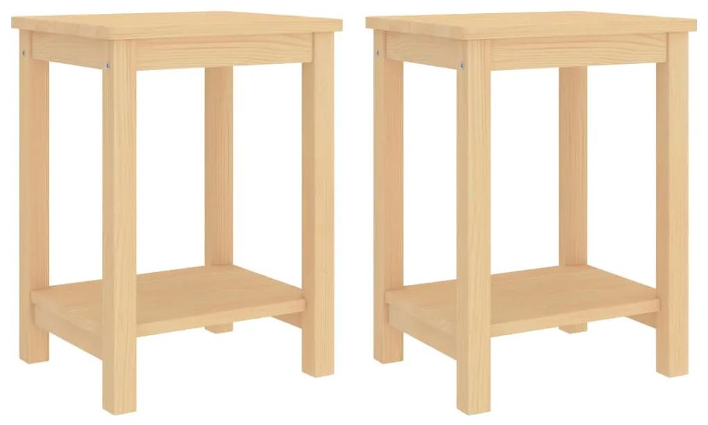 vidaXL Nočné stolíky 2 ks bledé drevo 35x30x47 cm borovicový masív