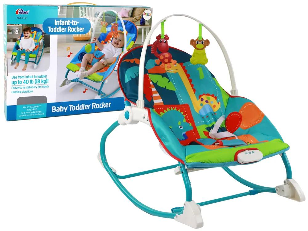 Lean Toys Detské multifunkčné lehátko 2v1 - farebné