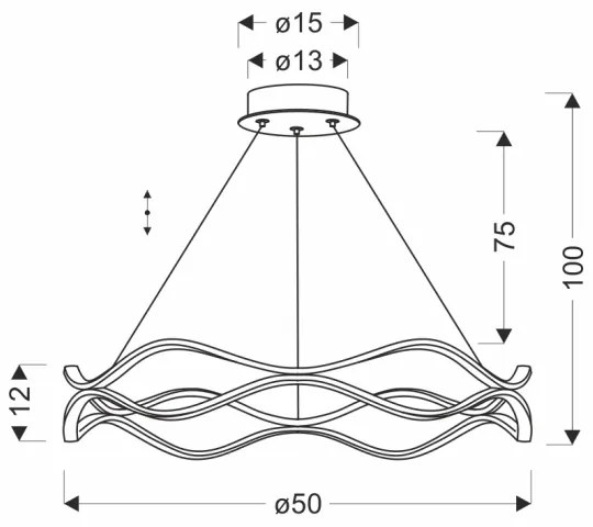 LED luster na lankách VAVE LED/28W/230V ružové zlato
