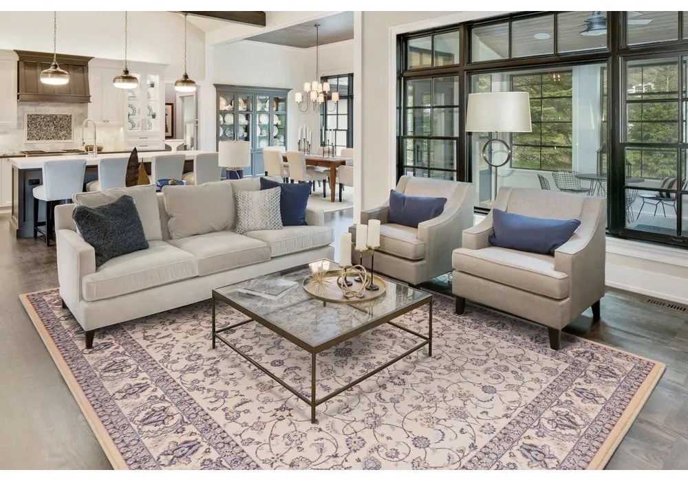 Krémovobiely vlnený koberec 133x180 cm Philip – Agnella