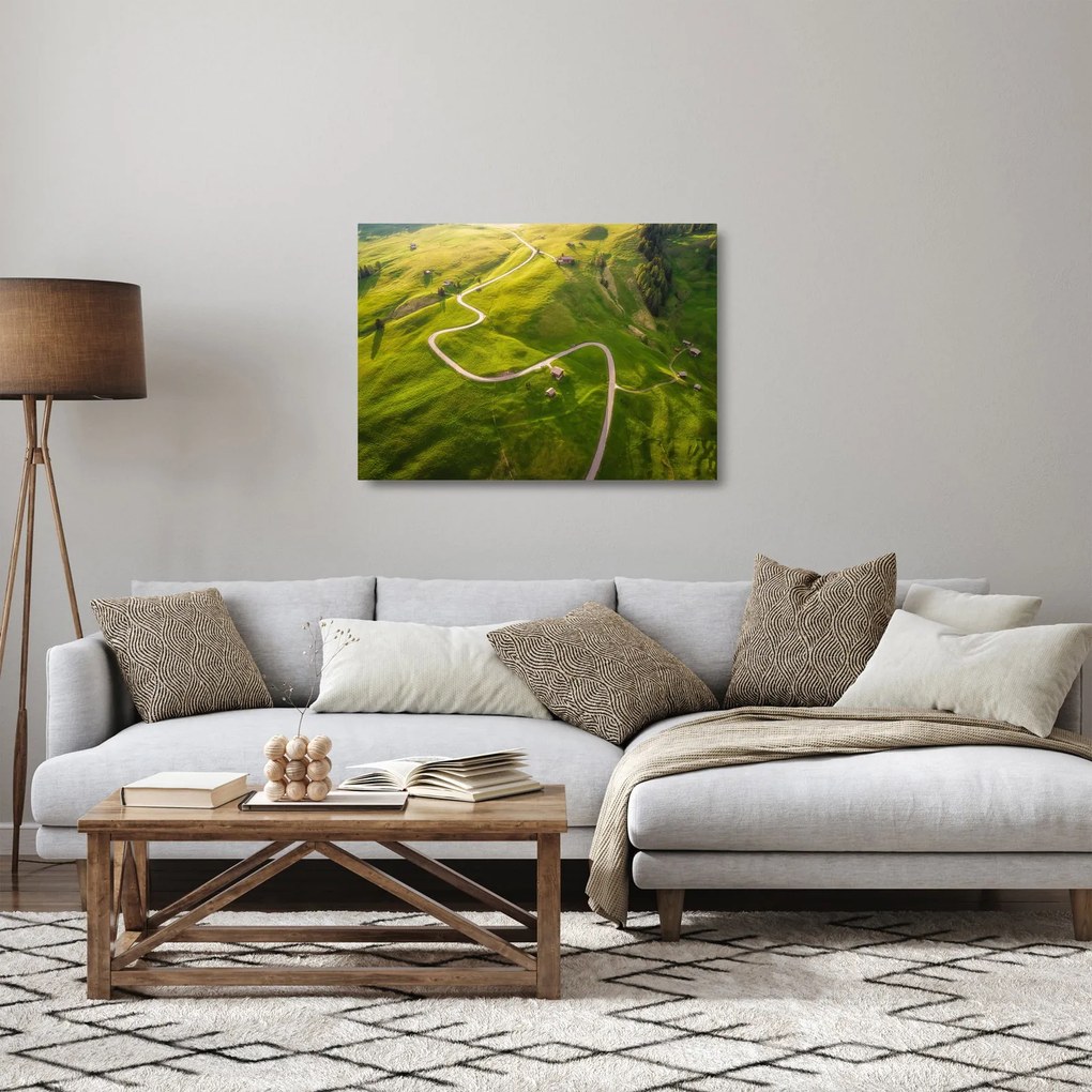 Sklenený obraz - Náhorná lúka (70x50 cm)