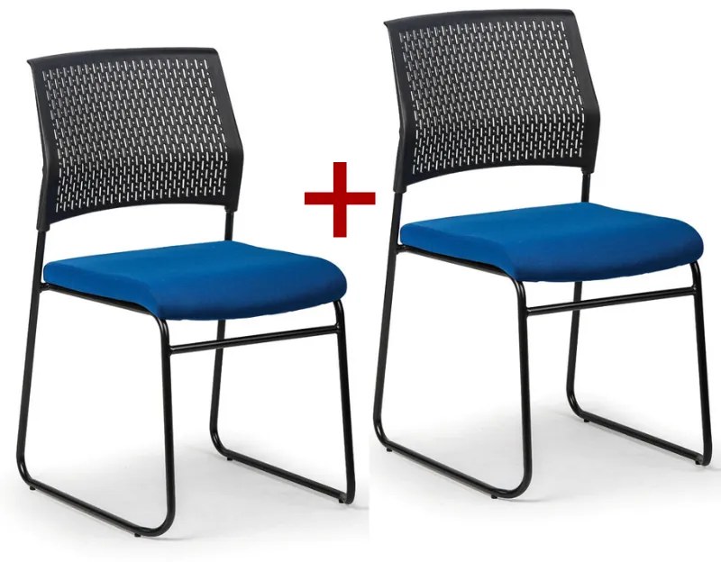 Konferenčná stolička MYSTIC 1+1 ZADARMO, modrá