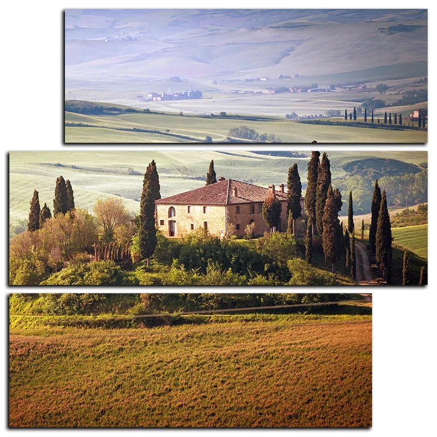 Obraz na plátne - Talianská venkovská krajina - štvorec 3156D (105x105 cm)