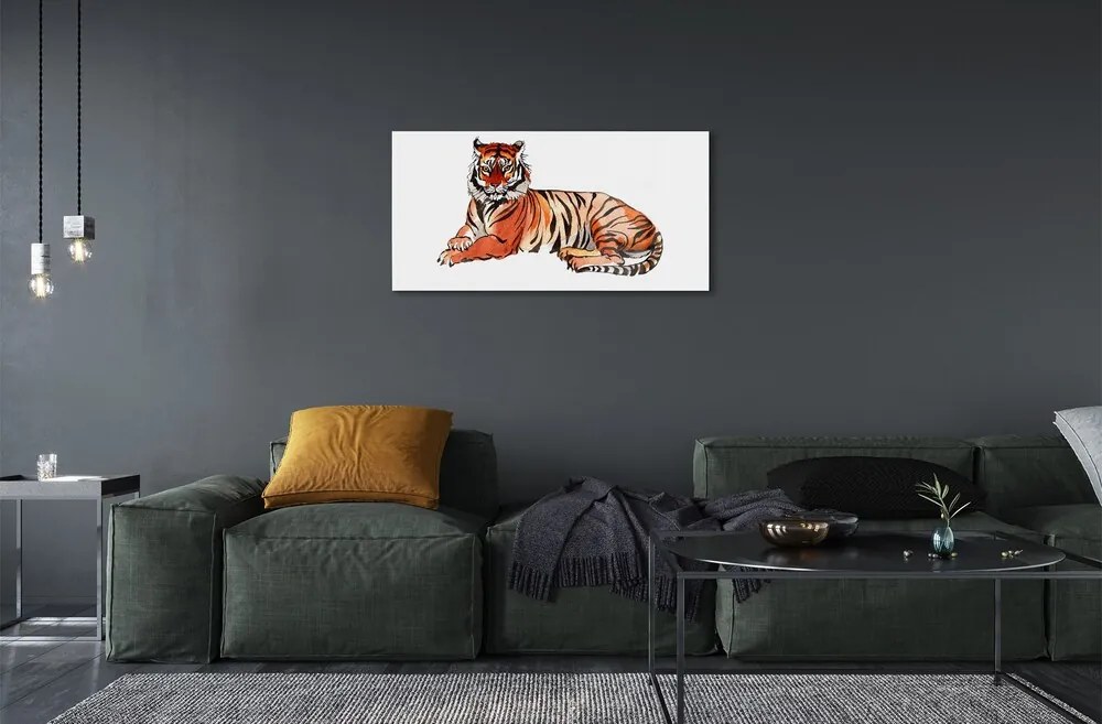 Sklenený obraz maľované tiger 100x50 cm