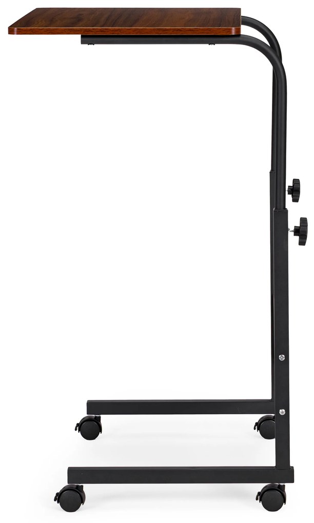 Stôl na notebook s kolieskami k pohovke/kreslu - tmavohnedý, ModernHome