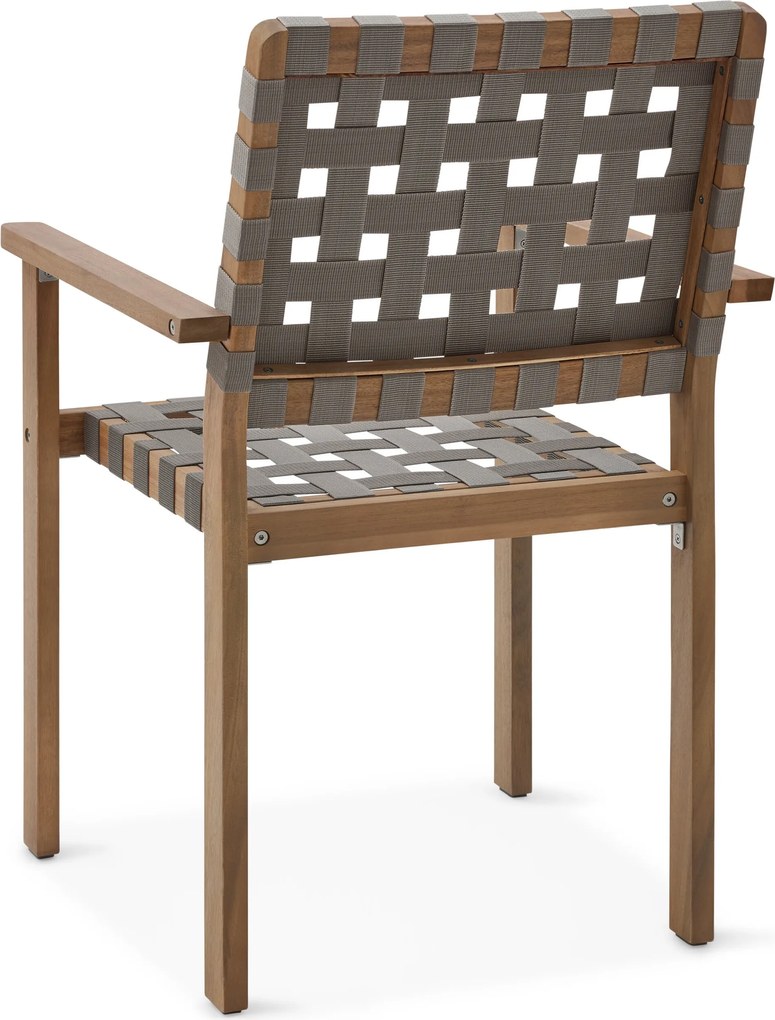 Stohovateľná záhradná stolička s pruhovaným výpletom