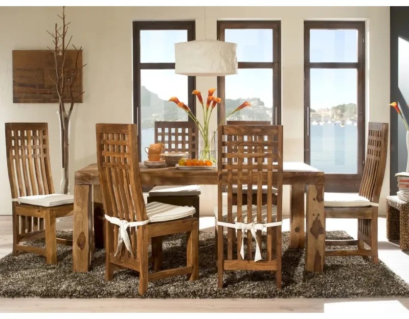 furniture-nabytek.cz - Masívna stolička Castello z palisandru, lakovaná, hnedá – sada 2 ks