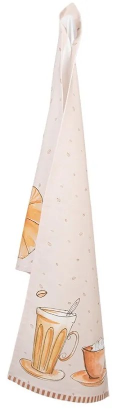 Béžová bavlnená utierka Your Favorite Breakfast - 50*70 cm