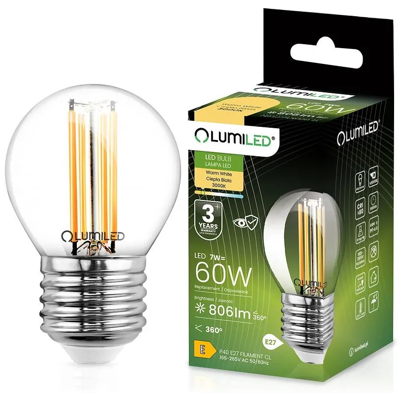 Žiarovka LED FIL 7W E27 806LM CB