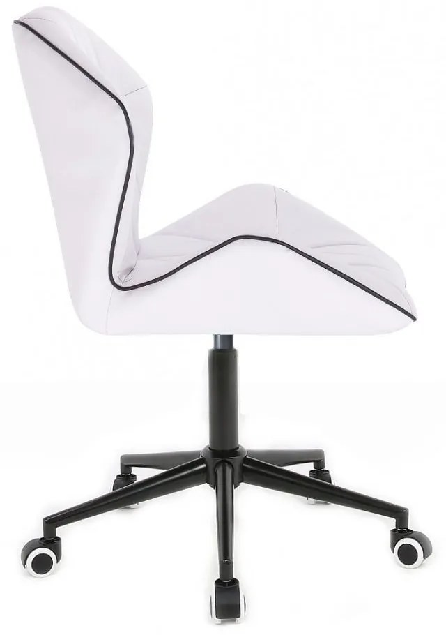 LuxuryForm DESIGN Stolička MILANO MAX na čiernej podstave s kolieskami - biela