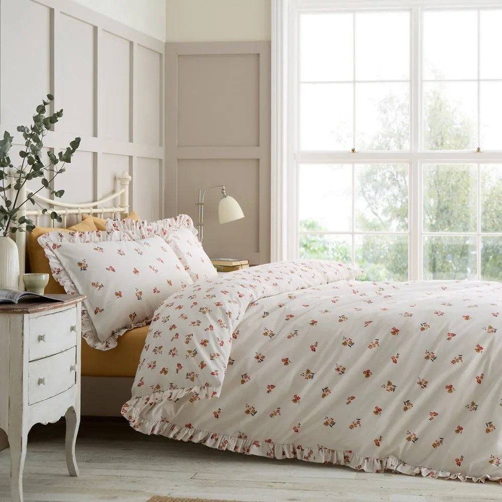 Biele obliečky na jednolôžko 135x200 cm Frill Ditsy Floral – Catherine Lansfield
