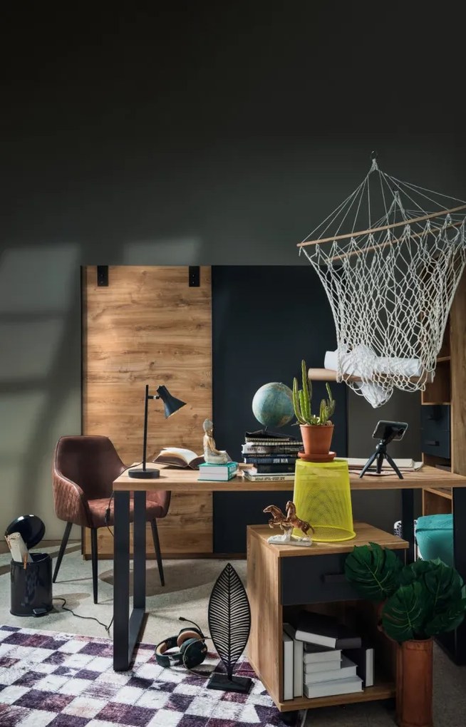 Šatník s posuvnými dverami Liverpool, 180 cm, dub