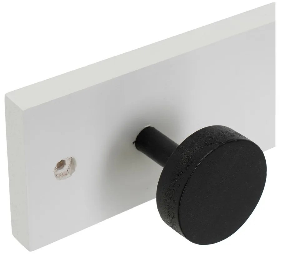 Čierno-biely nástenný vešiak z borovicového dreva 40 cm Anillos – Casa Selección