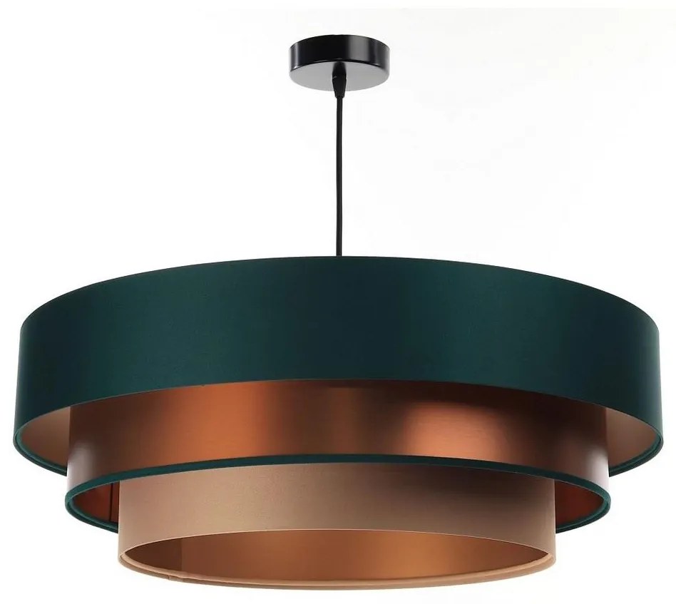 Luster na lanku TRINITI 1xE27/60W/230V zelená/meď