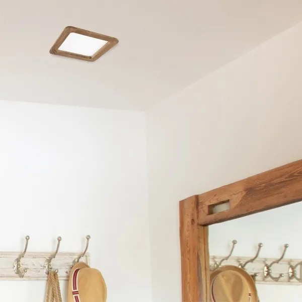 LED Podhľadové svietidlo WOODY SPOT LED/17W/230V 3000K orech 18,5x18,5 cm