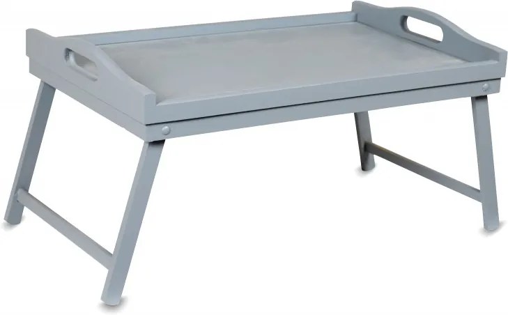 ČistéDrevo Drevený servírovací stolík do postele 50x30 cm šedý