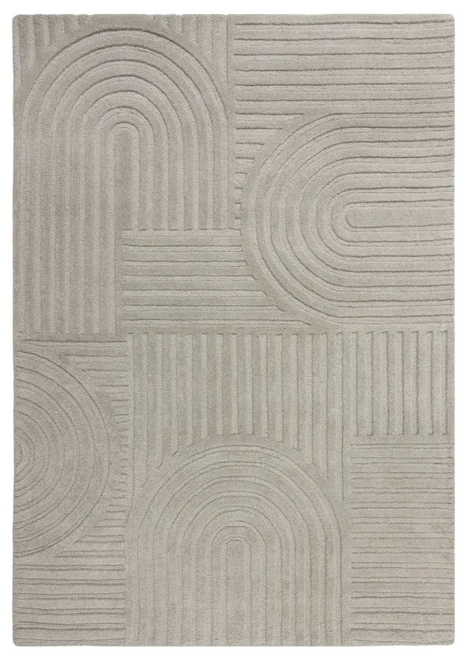 Sivý vlnený koberec Flair Rugs Zen Garden, 160 x 230 cm