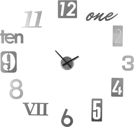 Nástenné kovové hodiny NUMBRA P:3 možnosti hliníková, Umbra, Lisovaná oceľ, v 3 veľkostiach : 22.9 x 7.6 cm, 17.8 x 17.8 cm, 15.2 x 10.2 cm, šedá hliníková