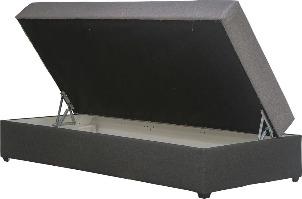 Posteľ Ormea 88x202 cm, sivo-hnedá/tmavo šedá látka