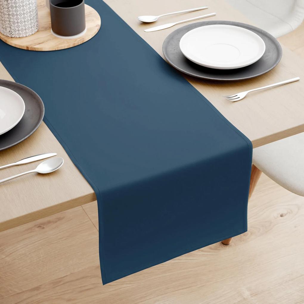 Goldea behúň na stôl 100% bavlnené plátno - námornícky modrý 50x120 cm