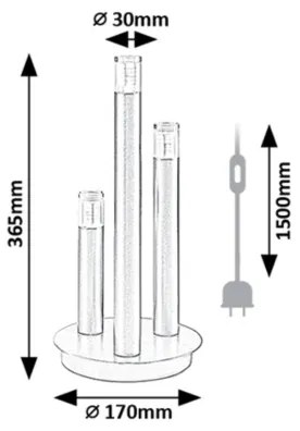 Rabalux 74366 - Stolná lampa RAMIRA 3xG9/5W/230V zlatá
