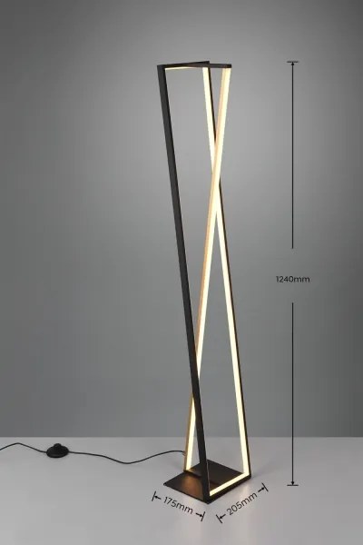 Trio - stmievateľná LED stojacia lampa EDGE LED/26W/230V 2300/3000/4000K čierna