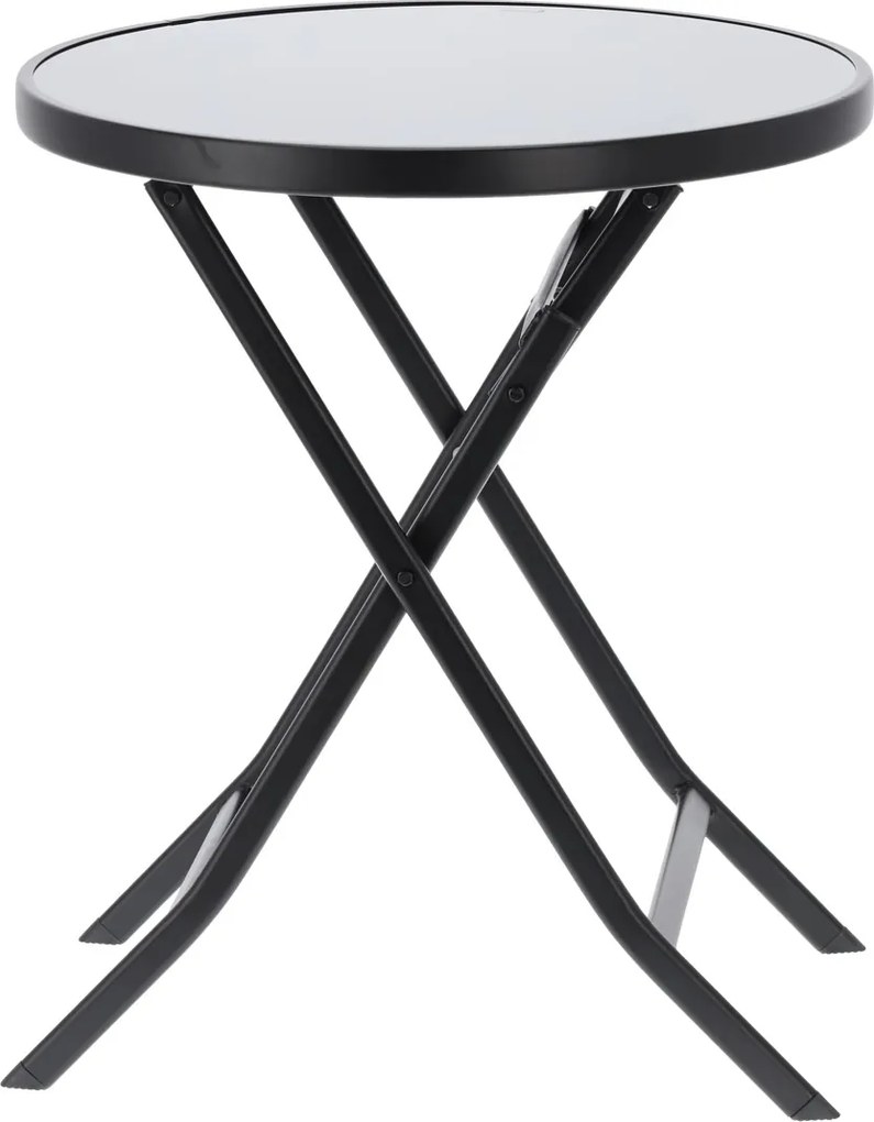 Okrúhly skladací záhradný stolík Buddy 60 cm čierny
