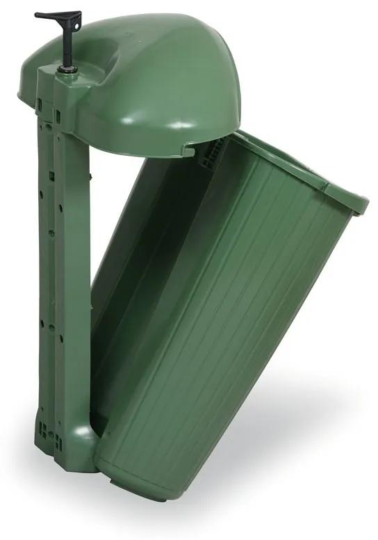 Vonkajší odpadkový kôš na stĺpik DINOVA, 50 l, svetlo zelený