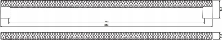 Cersanit Larga, skrinkové úchytky 35cm 2ks, strieborná, S599-0142