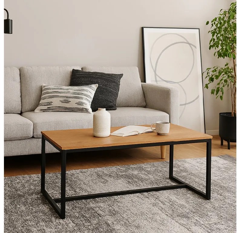 Noela Konferenčný stolík s čiernym rámom TABULA 90