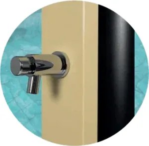 Solárna sprcha CRM 40 l s tlačidlovou batériou biela/hnedá/beige, Farba Béžová