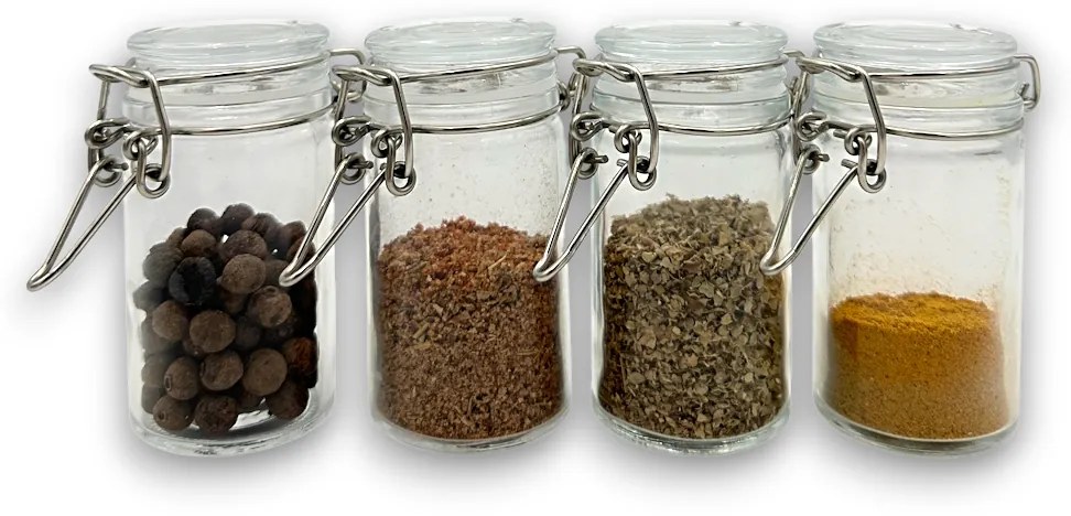 Zeller Present Korenica, sada 4ks sklenených koreničiek s hermetickým klipom HERMES