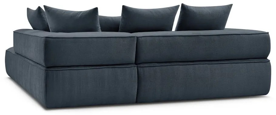 Tmavomodrá ženilková rohová pohovka (pravý roh/do L) Whesley – Bobochic Paris