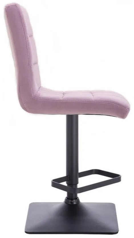 LuxuryForm DESIGN Barová stolička TOLEDO VELUR na čiernej hranatej podstave - levanduľa