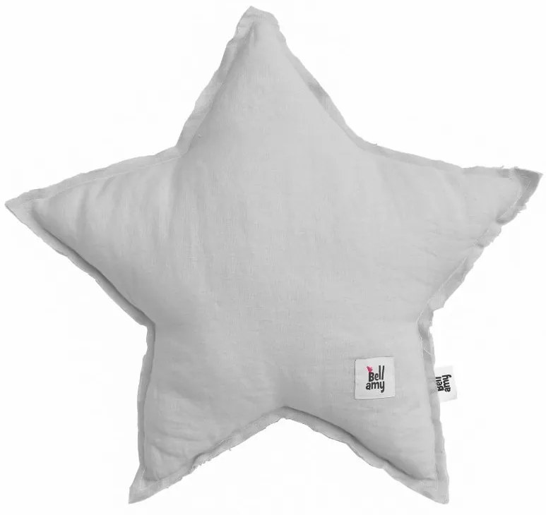 Bellamy Ľanový dekoračný vankúšik STAR STONE SIVÝ