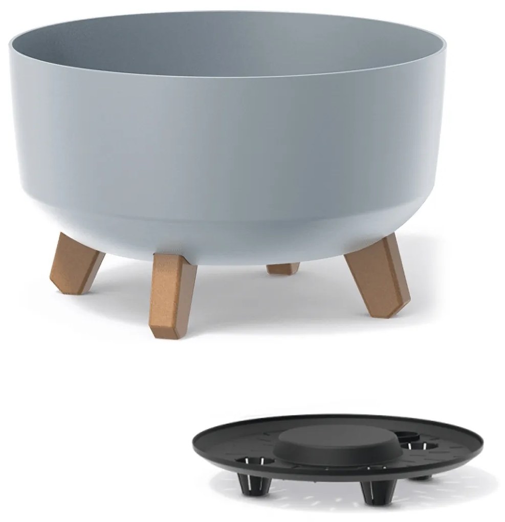 Plastový kvetináč na nožičkách DGRL300L 28,5 cm - svetlosivá