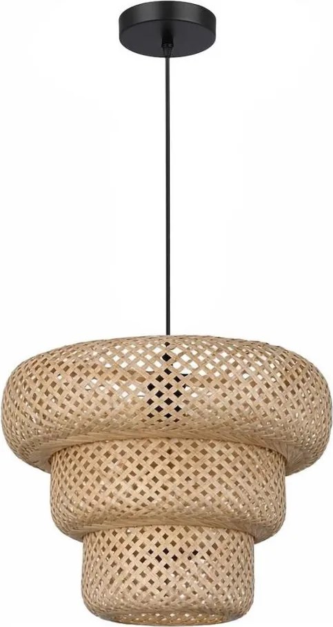 Závesný luster na lanku TULUM 1xE27/15W/230V pr. 35 cm bambus
