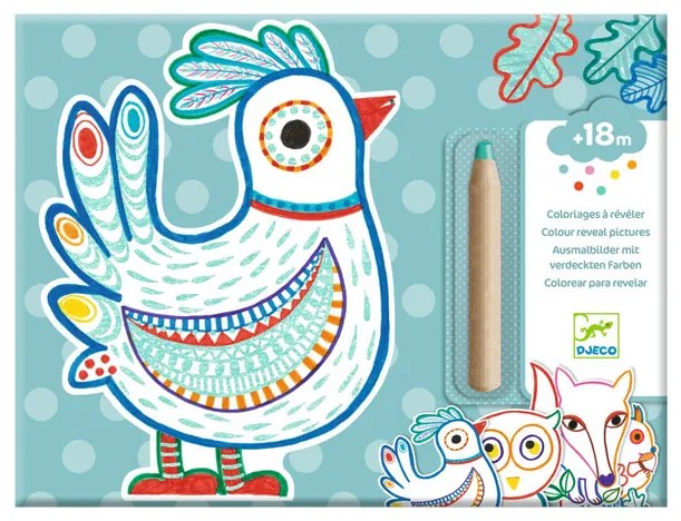 Djeco Omaľovánka s farbičkou Lesné zvieratká