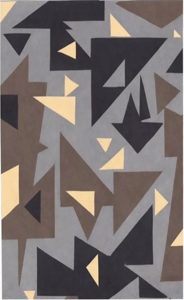 GDmats, Dizajnový kusový koberec Triangles, 130x170, hnedá, chodba / predsieň