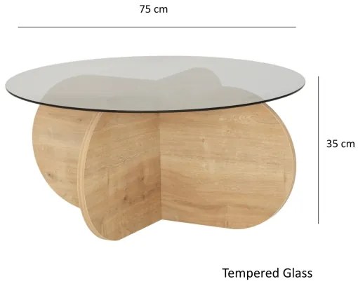 Konferenčný stolík BUBBLE 35x75 cm hnedá/čierna