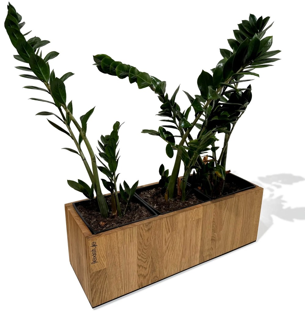 Dekorstudio Elegantný drevený dubový kvetináč do interiéru aj exteriéru 60x20x20cm