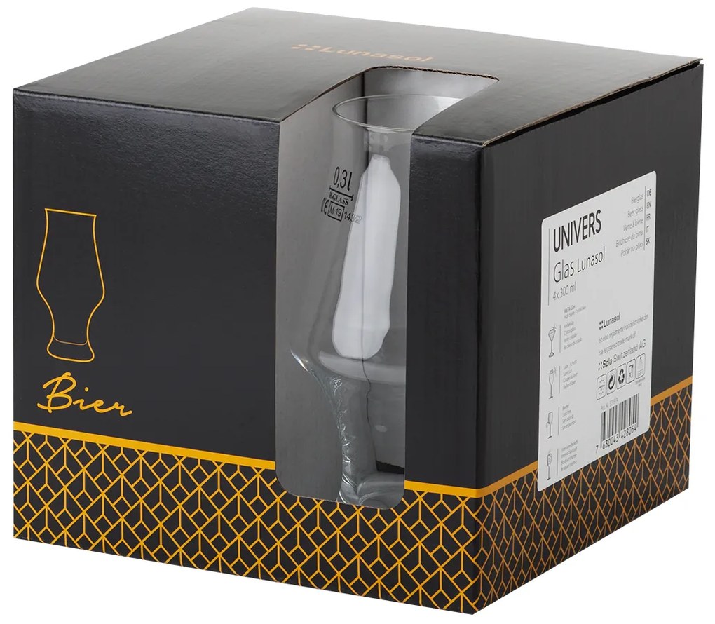 Poháre na pivo 300 ml set 4 ks - Univers Glas Lunasol - 321974