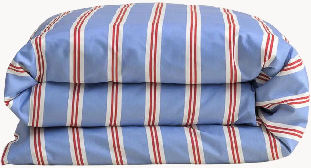 Obliečka na paplón z bavlneného saténu Sky Blue Stripes