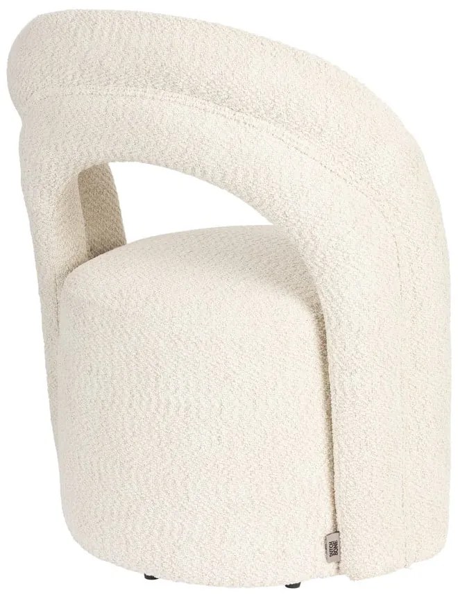 Krémové otočné kreslo z textílie buklé Seina – Dutchbone