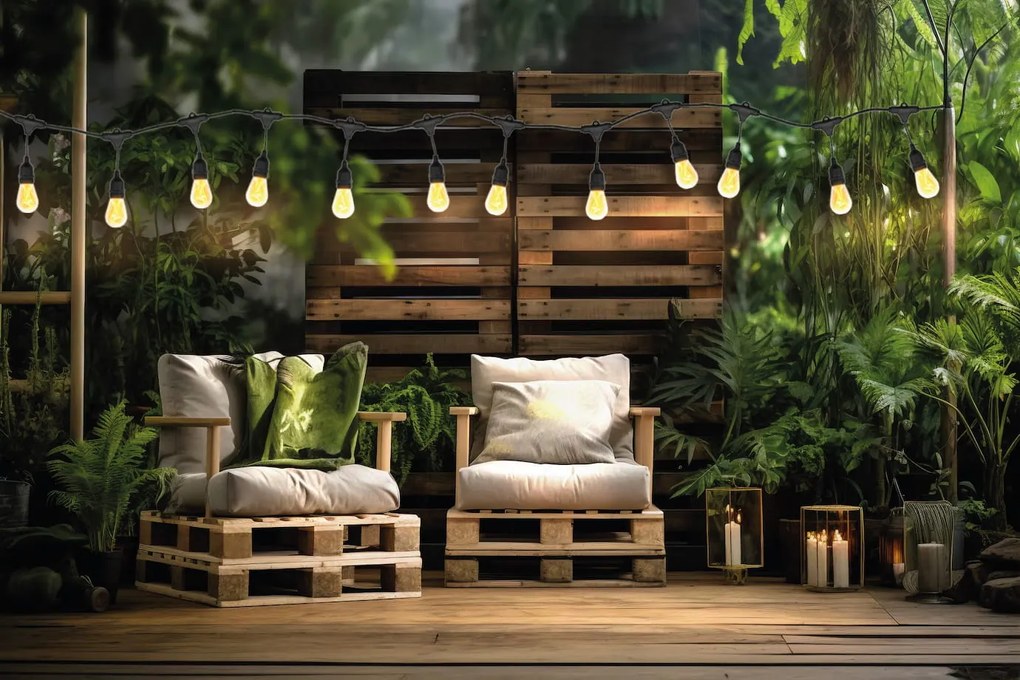 BERGE LED vonkajšia girlanda 15m - 15xLED Atmospheric Fire FLAME