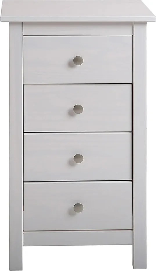Biela vysoká komoda z borovicového dreva 46x80 cm Berna – Marckeric