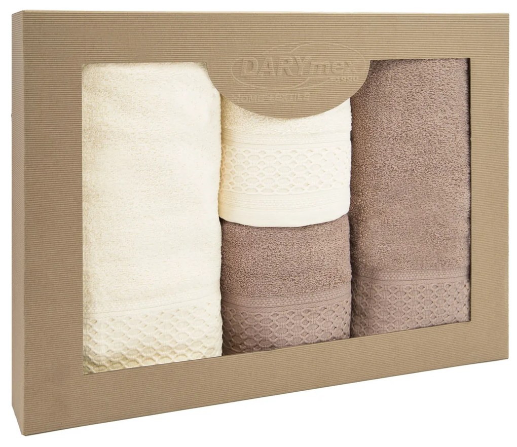 BAVLNENÉ UTERÁKY SOLANO SADA 2 KS 50X90 CM, 2 KS 70X140 CM VIACFAREBNÁ