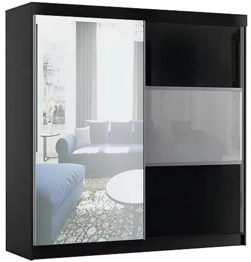 Skriňa Rumba 200 cm + zrkadlo